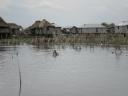 Ganvie - City on the lake.  Fishing nets in foreground