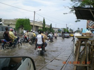 Cotonou Street after a rainstorm
