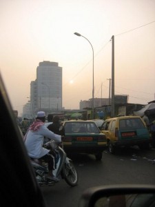 Hamatan Sun and Cotonou Marche Traffic