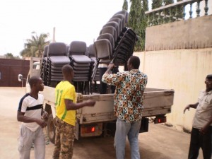 Chair delivery to chapel