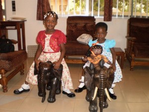 Briga Girls riding the elephants